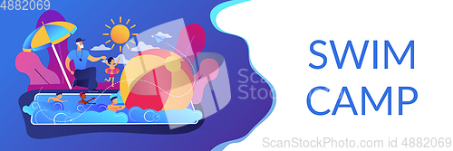 Image of Swim camp concept banner header.