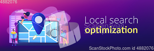 Image of Local search optimization concept banner header.