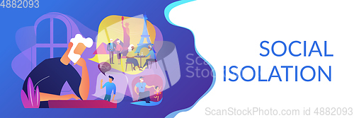 Image of Social isolation concept banner header.