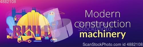 Image of Modern construction machinery concept banner header