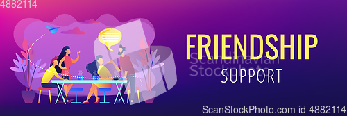 Image of Friends meeting concept banner header.