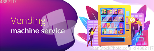 Image of Vending machine service concept banner header.