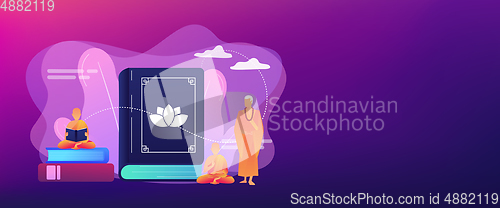 Image of Buddhism concept banner header.