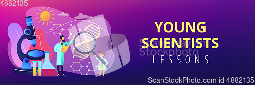 Image of Science camp concept banner header.