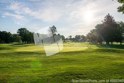 Image of beautiful green golf course and nature