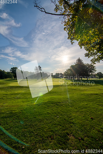 Image of beautiful green golf course and nature