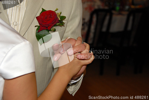 Image of A bride and groom's first dance together