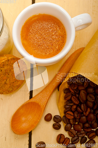 Image of espresso coffee and beans