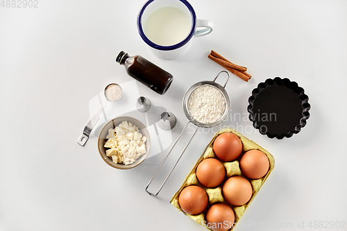 Image of cooking ingredients and kitchen tools for baking
