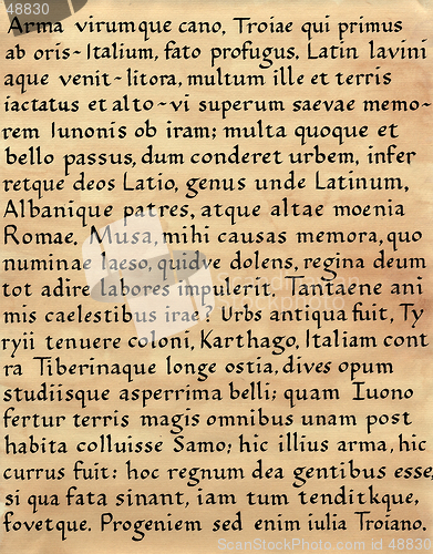 Image of Latin Calligraphy (from Virgil's Aeneid)