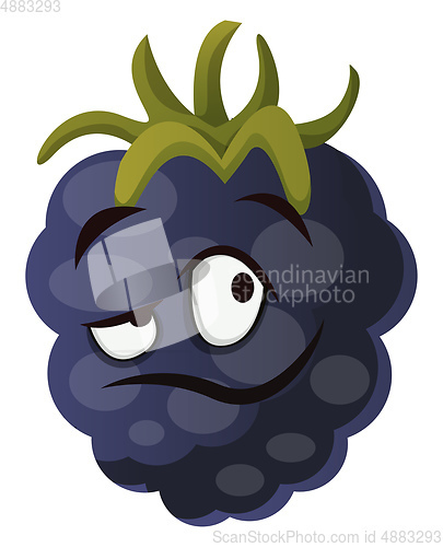 Image of Mulberry monster face illustration vector on white background