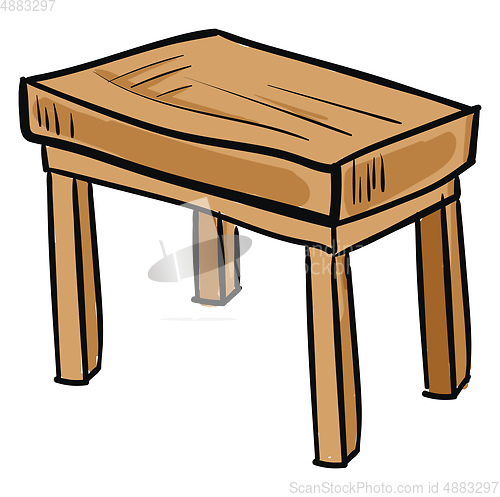 Image of Painting of an ancient wooden table vector or color illustration