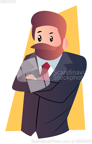 Image of Cartoon businessman vector illustartion on white background