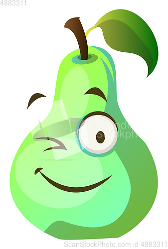 Image of Pear monster winks illustration vector on white background