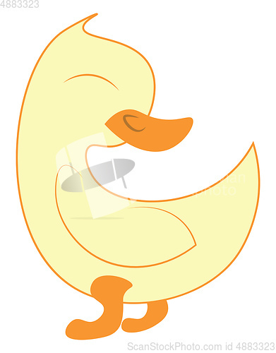 Image of Painting of a small little baby duck known as duckling vector co