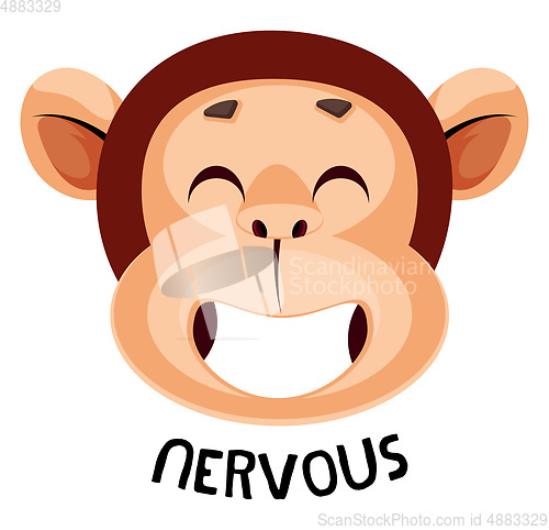 Image of Monkey is feeling nervous, illustration, vector on white backgro