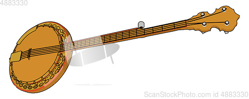 Image of A hollow body instrument Tanpura vector or color illustration