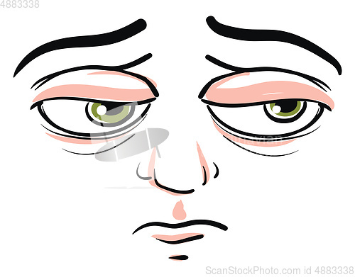 Image of Sad face illustration vector on white background 