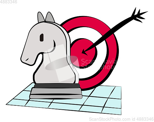 Image of Checkmate with Knight & arrow vector or color illustration