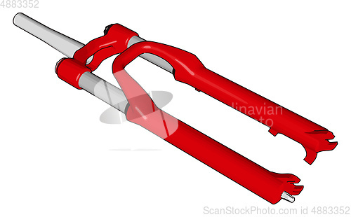 Image of Grey and red bike rake vector illustration on white background