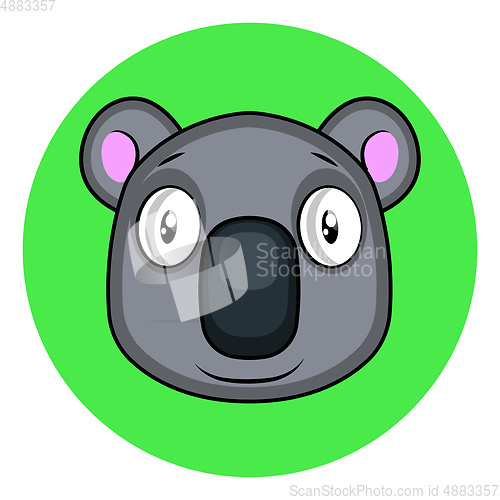 Image of Cartoon grey koala vector illustartion on white background