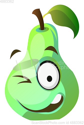 Image of Green pear winks illustration vector on white background