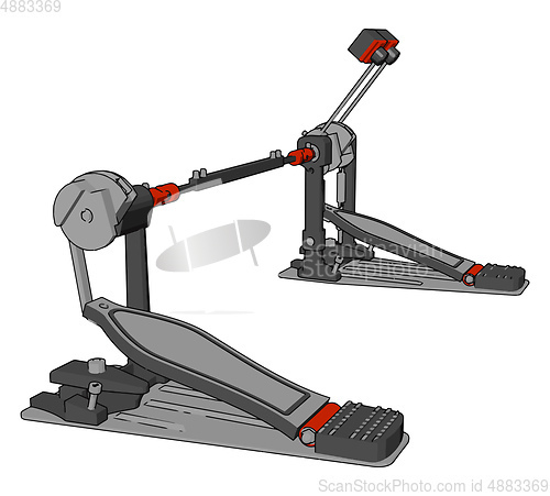 Image of leg operated musical instrument vector or color illustration