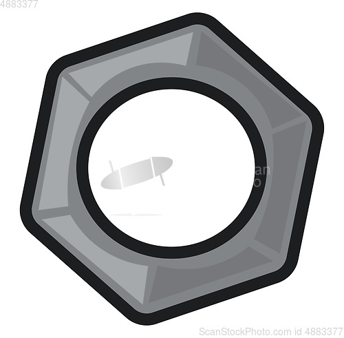 Image of A grey-colored cartoon nut vector or color illustration
