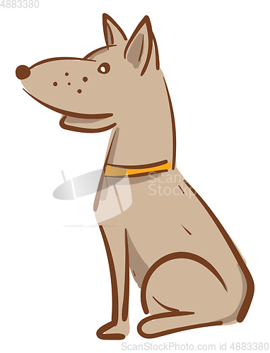 Image of A dog relaxing in a seated position vector or color illustration