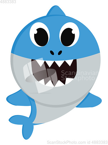 Image of A blue baby shark vector or color illustration