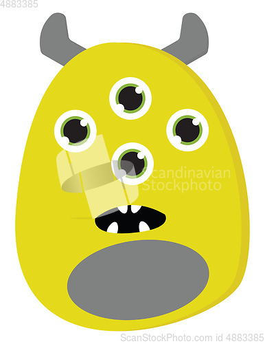 Image of A monster in yellow and grey color vector or color illustration