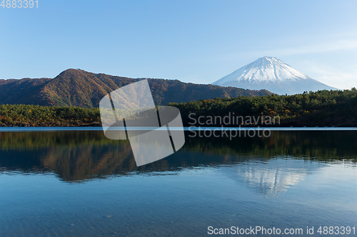 Image of Mount Fuji and lake