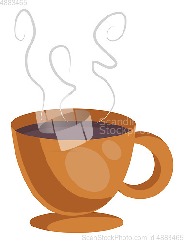 Image of Orange cup of coffe vector illustration on white background.