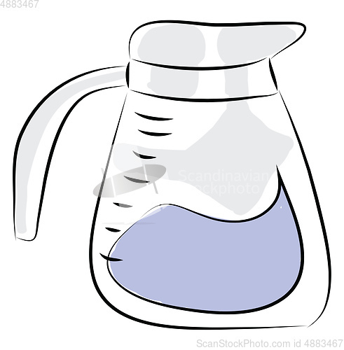 Image of Water jug with measurements illustration color vector on white b