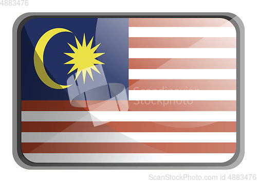 Image of Vector illustration of Malaysia flag on white background.