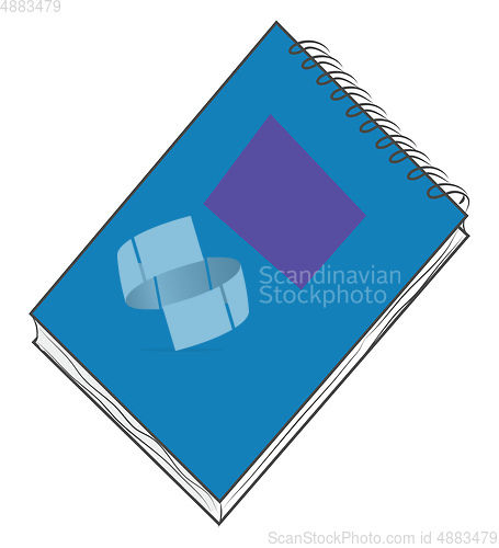 Image of A blue notebook, vector color illustration.