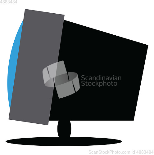 Image of Old fashioned box television set vector or color illustration