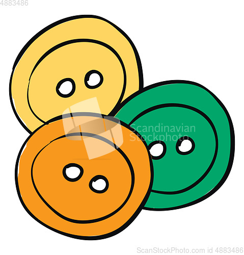 Image of Buttons in different color illustration vector on white backgrou
