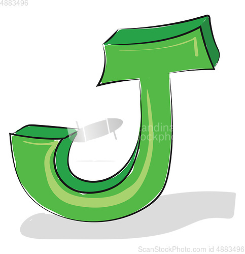 Image of Letter J alphabet vector or color illustration