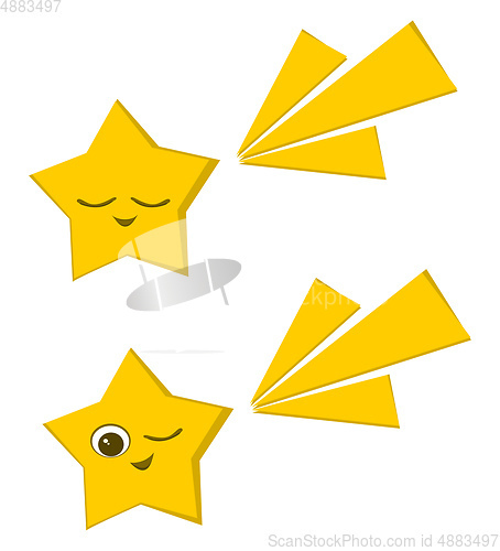 Image of Two stars vector color illustration.
