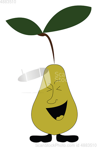 Image of Smiling pear illustration vector on white background 