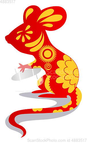 Image of Cartoon chinese mouse vector illustartion on white background