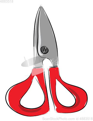 Image of Red scissors illustration vector on white background 