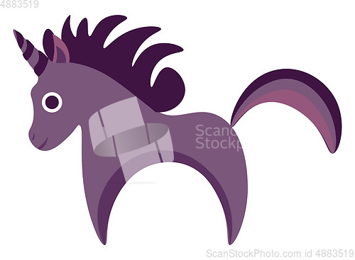 Image of A purple unicorn horse vector or color illustration