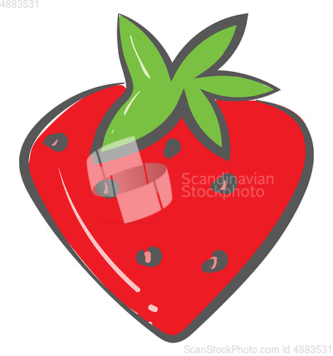 Image of Strawberry brooch vector or color illustration