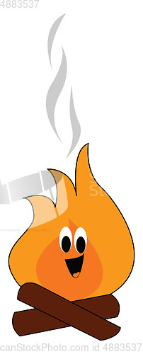 Image of Emoji of a smiling campfire vector or color illustration