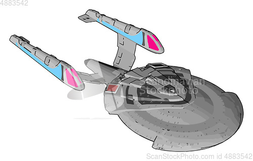 Image of Fantasy Imperial spaceship vector illustration on white backgrou