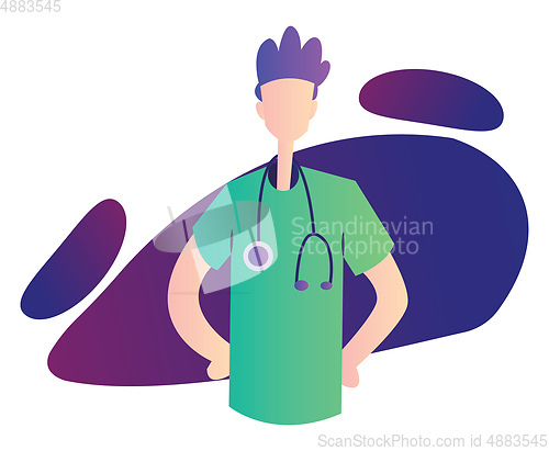 Image of Colorful vector illustration on a white background of a ward boy