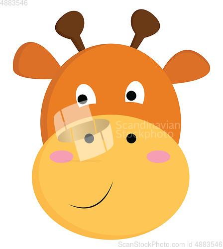Image of A giraffe with a smiling face vector or color illustration