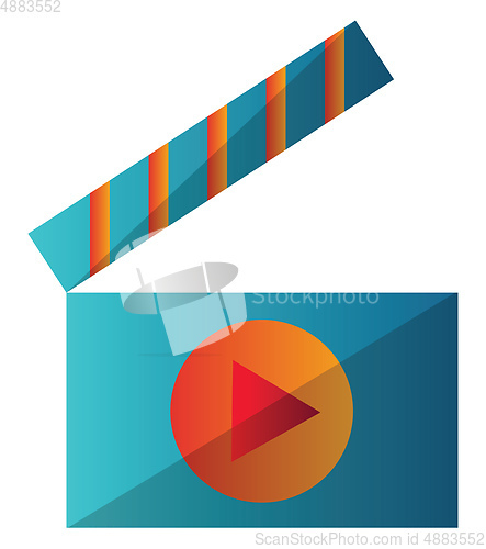 Image of Blue and orange video player icon vector illustration on a white